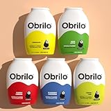 Obrilo Water Enhancer Liquid Flavoring Drops - ZERO Sugar/Calorie, Dye Free, Naturally Flavored Drink Syrup, 2.0 fl oz x 5 Bottles for Kids & Adults (Variety 5 Pack)