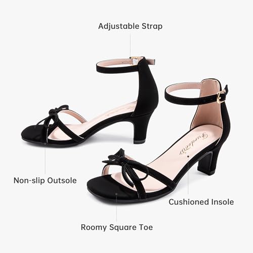 Image of Furdeour Heels for Girls Dress Shoes Bow Sansals Flower Girl Big Kids Teen