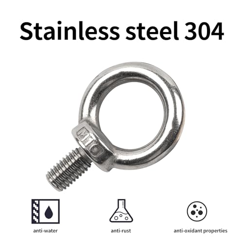 15 Stücke ringschraube m5 edelstahl 304 augenbolzen,außengewinde ring augenbolzen runde ringbolzen,ringschrauben augenschraube, für Augbolzen zur Befestigung und Aufhängung