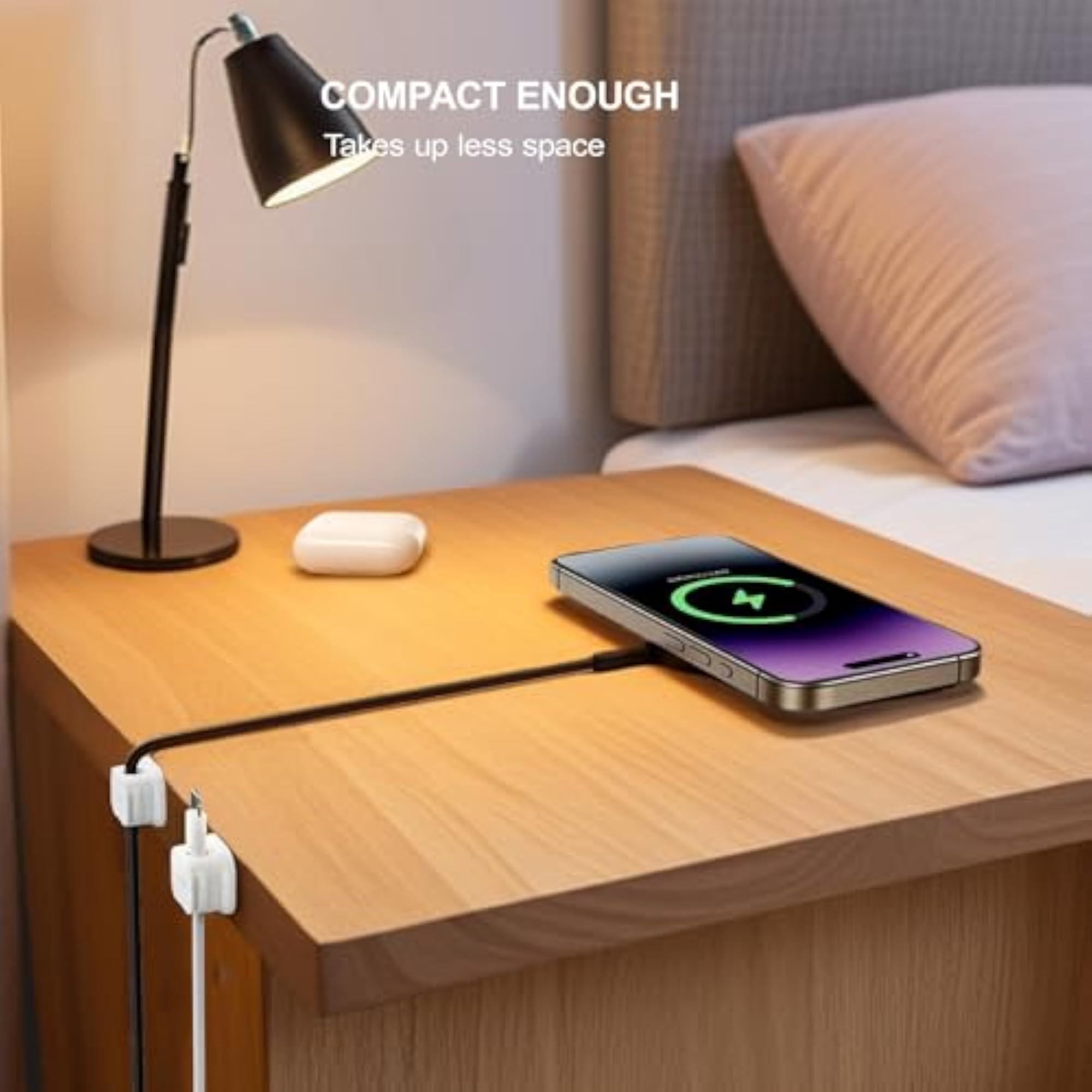 6 Pack Magnetic Cable Clip Organizer, Adhesive Management