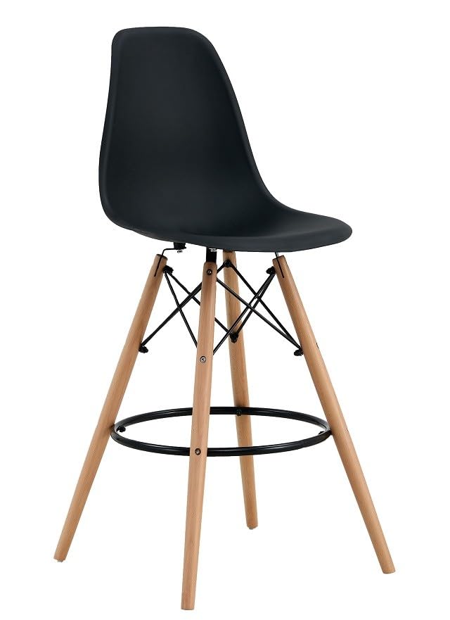 MAESTRO FERRETERO MF - Taburete de Madera y Plástico Modelo Tower (SU), Madera, Carcasa Negra