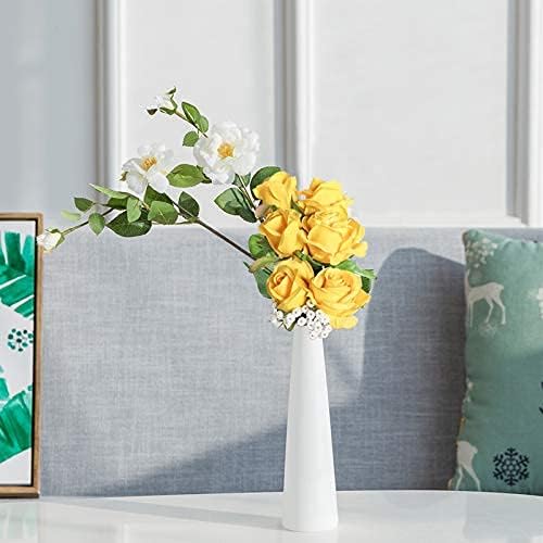 Hawesome 12PCS Artificial Silk Flowers Realistic Roses Bouquet Long Stem for Home Wedding Decoration Party (Yellow 1) - Image 4