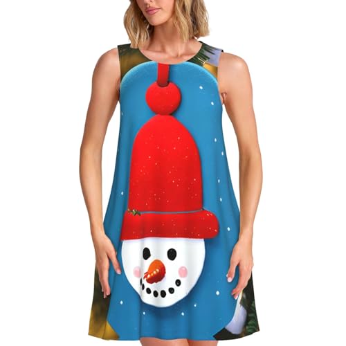 Robe de plage imprimée bonhomme de neige pour vos vacances et soirées d'été