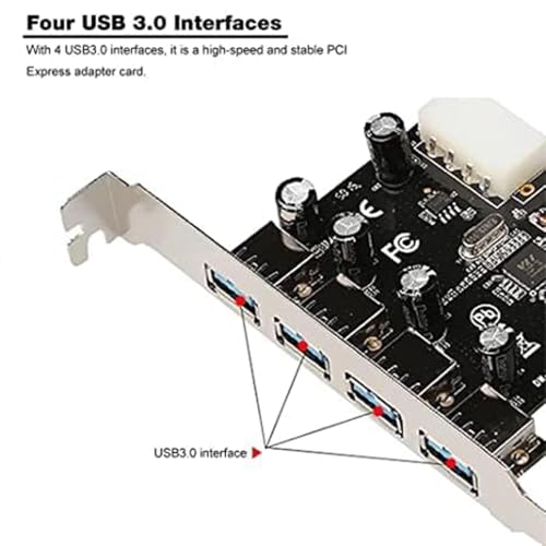Image of BigPlayer 4-Port USB 3.0 PCI Express Card - SuperSpeed 5Gbps USB Expansion Adapter for Desktop PC - PCIe Interface Compatible with Windows 11 /10 /8 /7