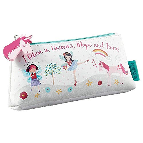 Believe in Unicorns Magic Fairies Vinyl Zip Fob Pencil Case Pouch