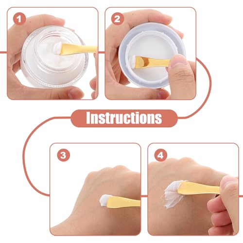 3 Stück Creme Spatel, Kosmetik Spatel, Kosmetiklöffel Metall, Wiederverwendbare, Mini Make Up Applikator, Gesichtskosmetiklöffel, Schönheitsschaufel, Maskenspatel, Cremespatel für Gesichtscreme