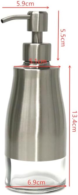 Liquid Soap Dispenser 304 Stainless Steel Glass Transparent 【キラキラシ】 Sh