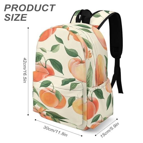 Peach Printed Backpack Water-Resistant Pack Stylish Bag Lightweight Travel Backpack3