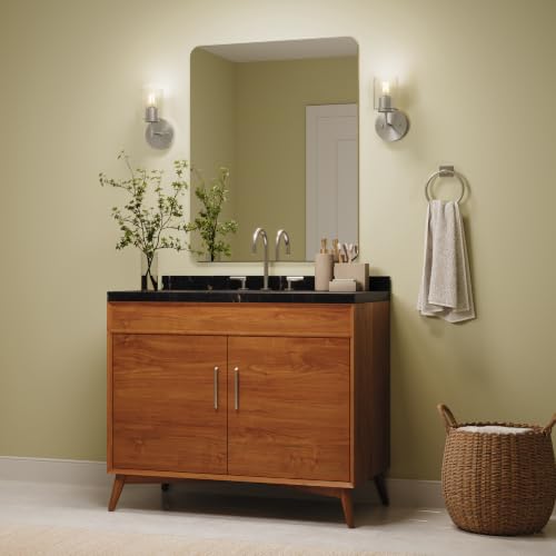 Image of Progress Lighting Replay 5.125 Inch 1-Light Vanity Light, Transitional, Brushed Nickel with Clear Glass Shade, (9.75 inch H x 5.125 inch W x 5.875 inch D), P300581-009