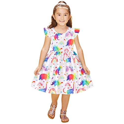 Toddler Baby Girls Dress Casual Sleeveless Sunflower Sundress Summer Clothes Outfits Independence Day Birthday2