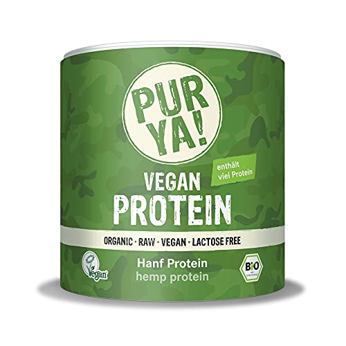 PURYA! BIO HANF Protein-Pulver, für Smoothies, Shakes, Salate oder Müslis, veganes Protein für Muskelaufbau und Fitness, vegan und laktosefrei, 250g