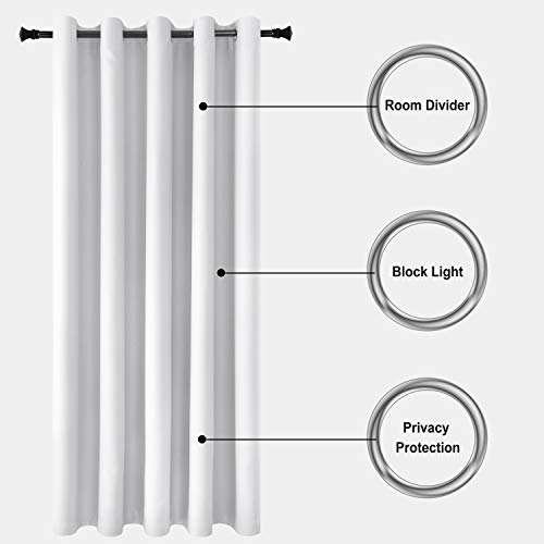 Image of DWCN Patio Sliding Door Curtains - Extra Wide Curtains for Glass Door, Room Divider Blackout Thermal Curtain Grommet Panel with Grommet Top for Bedroom Partition, 6.7ft Wide x 7ft Tall, Greyish White