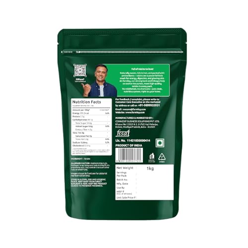 Image of Farmley Raisins Seedless I 1Kg,I Kishmish, Dry Fruits Source Of Potassium, Healthy & Nutritious (Pack of 3)