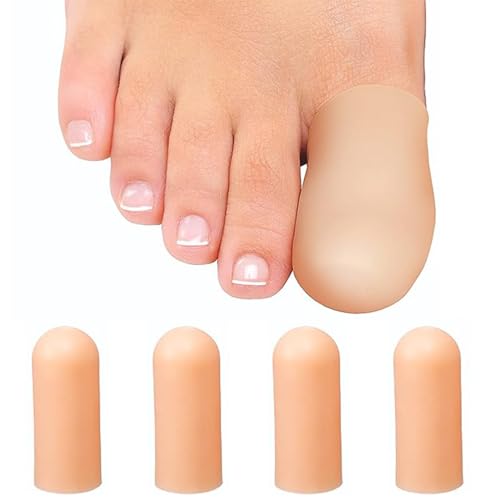 LINKPEACE - LINKPEACE Soft Gel Toe Cap - 4 Big Toe Protectors for Women & Men, Cushioning Toe Sleeves to Provide Relief from Missing/Ingrown Toenails, Corns, Calluses, Blisters, Hammer Toes (4)
