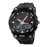 Orologio a energia solare, cronografo leggero con calendario e cronometro, per uomini e ragazzi, robusto accessorio per braccialetto elettronico