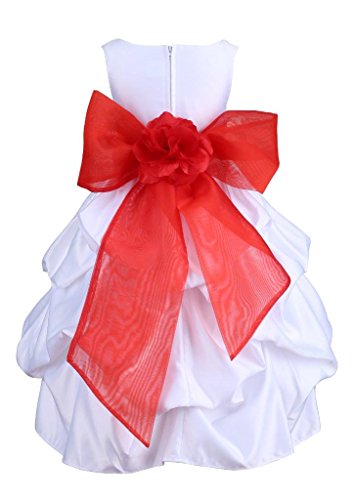 Pink-Promise-White-Pick-Up-Organza-Sash-Communion-Wedding-Baby-Jr-Bridesmaid-Flower-Girl-Dress-WhiteRed-2