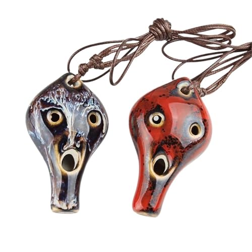 Ocarina Alto 6 Trous AC Bleu : instrument de musique en céramique colorée