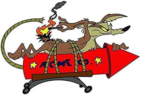 decals Cartoon for Wile E Coyote Acme Rocket Anime - Sticker Graphic - Weatherproof & Long Lasting Sticker