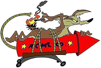 Cartoon for Wile E Coyote Acme Rocket Anime - Sticker Graphic Car Laptop Trucks Waterbottles Lunch Box Skateboard
