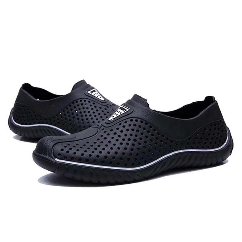 Zonkacen Men's Wrap Toe Lightweight Non Slip Quiet Breathable Sport Sandals for Summer Outdoor Camping Beach River Sea Water Street Wading Holiday Black 9.5 Men