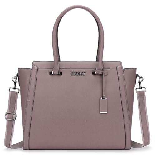 Laptop Bag for Women 15.6 inch, Lightweight PU Leather Computer Tote, Large Capacity Handbag Shoulder Bag for Business & Office