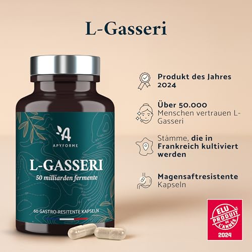 Apyforme - Lactobacillus Gasseri Bakterienstämme - Bis zu 50 Milliarden KBE/Tag - 60 Kapseln - 100% Französisch