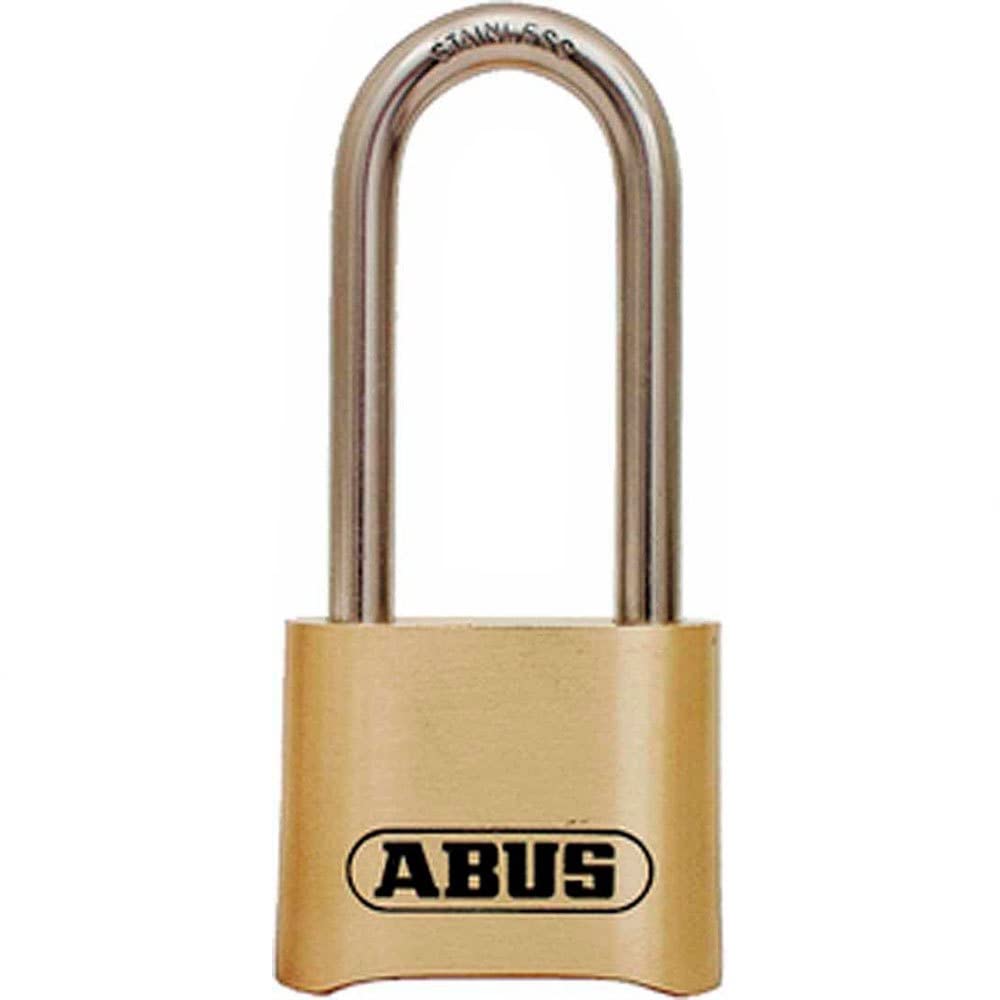 ABUS 180/50 Solid Brass Combination Padlock, Long Stainless Steel Shackle (2-1/2")