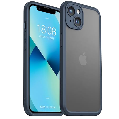 ImpactStrong Heavy Duty Guard for iPhone 13 Case [Camera Protection] [Military Grade Drop Protection] Slim Translucent Matte Phone Case 6.1 Inch, Navy Blue