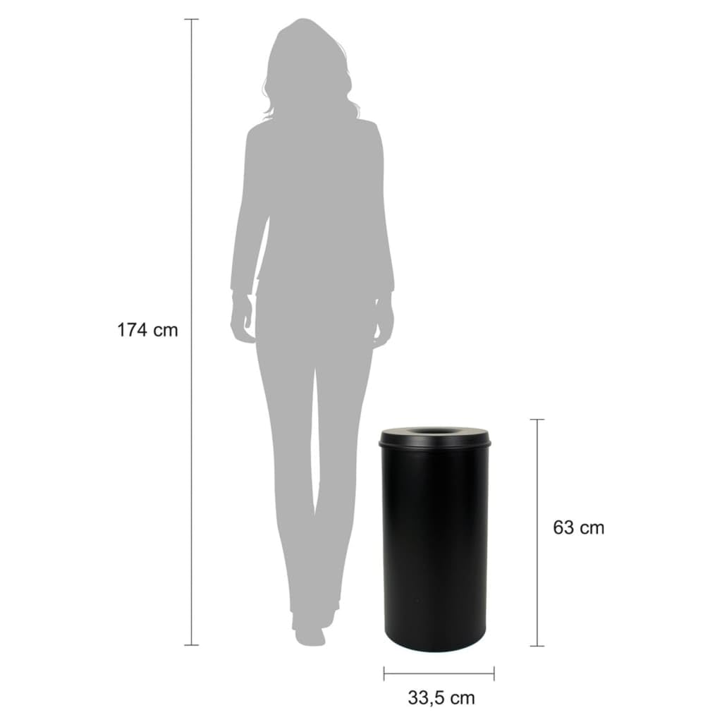V-Part Selbstlöschender Papierkorb 50 Liter, schwarz