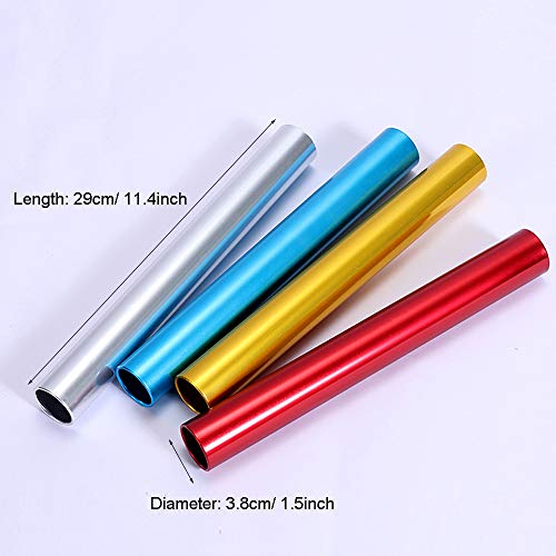 RAYNAG 3 Pack Aluminum Relay Baton Track Race Sticks Aluminum Field Practice Batons Durable Competition Batons for Student Relay Events Outdoor Race Tools - Thumbnail 3