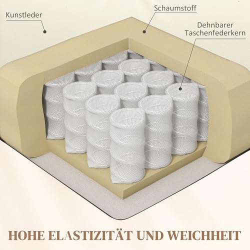 HOMCOM Relaxsessel mit Massagefunktion, Elektrisch Fernsehsessel mit Liegefunktion, Wippfunktion, Drehbar Massagesessel mit Federsystem, Fernbedienung, Becherhalter und Seitentasche, Cremeweiß – Bild 7