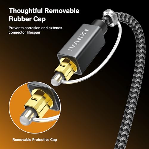 IVANKY Optical Audio Cable 3.3ft, Toslink Fiber Optic S/PDIF Digital Audio - image 8