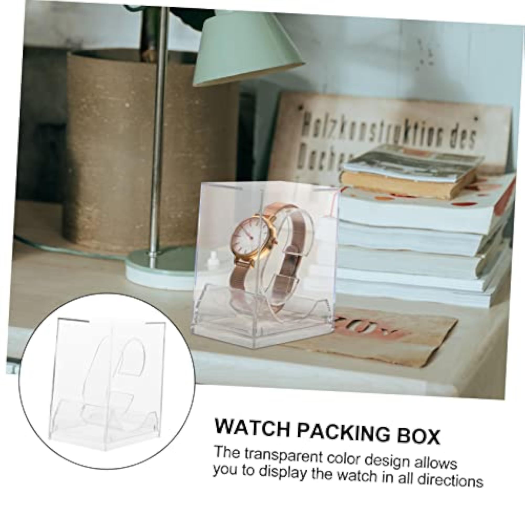 6Pcs Transparent Watch Display Boxes, Durable Storage Cases