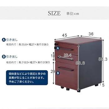 デスク　ワゴン　キャビネット3段　引き出し 鍵付き 楽天市場】デスクワゴン 鍵付き デスクサイドワゴン 3段