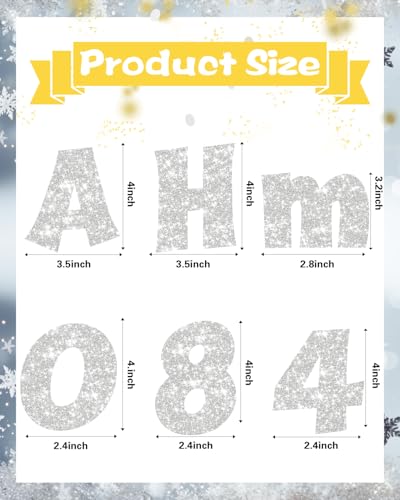 Image of 237 Pcs Glitter Bulletin Board Letters, Numbers and Punctuation 4 Inch | Cut Out Letters for Bulletin Board Decorations, Poster Board Letters Alphabet Cutouts for Classroom Wall Decor (Sliver)