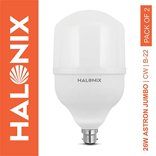 Image of Halonix Astron Jumbo Base B22 26-Watt LED Bulb (Pack of 2, Cool Day Light)