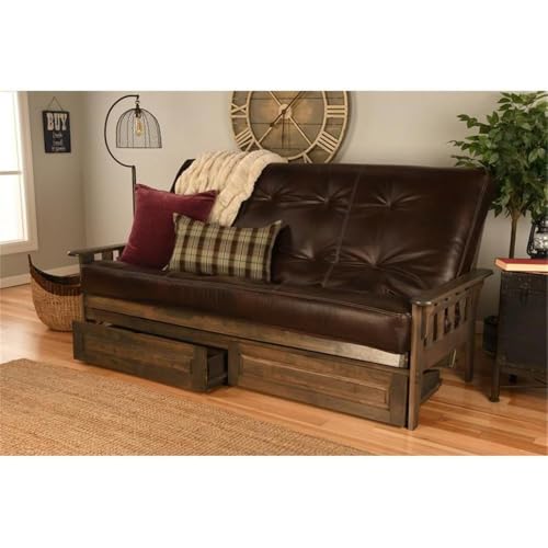 Kodiak Furniture AZQTSDRWOTJLF6MD4 Kodiak Tucson Queen Futon Frame With Storage Drawers - Wood Futon Set thumb #1