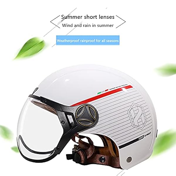 Halbhelm Motorrad Herren Damen, DOT/ECE Zugelassen-Motorrad Moped 3/4 Halbhelm, Moped ATV Helm für Roller Moped Baseball Cap Street, Atmungsaktiv Leicht,#2,M