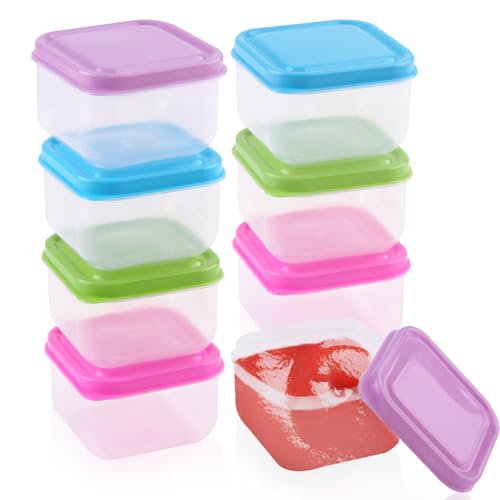 RobLuX 15 Piezas Recipientes Pequeños con Tapas de Plástico Mini Tupper Plastico Pequeños Recipientes de Congelador 50ml Recipientes Pequeños para Congelador para Salsas y Aliños Ensaladas