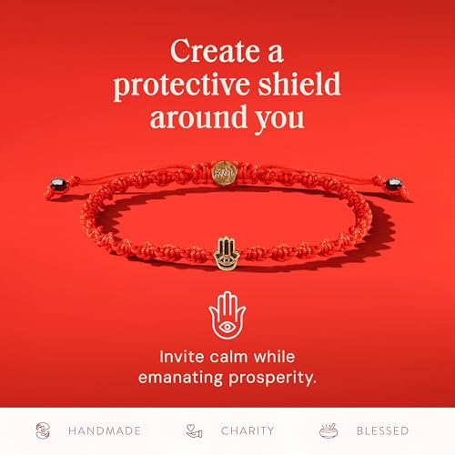 Image of KARMA AND LUCK Guardian of Blessing, Men's Red String Bronze Charm Bracelet, Handmade in Bali for Protection, Adjustable Size