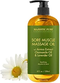 Sore Muscle Massage Oil for Body with Lavender and Chamomile Essential Oils