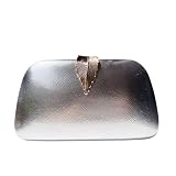 Evening Bag, Women Handbag, Banquet Bag, Dinner Clutch With Metallic Leaves Clasp (silver1)