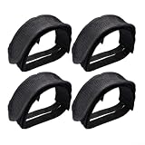 Correas de pedal de bicicleta ajustables Bloque de pie de nailon antideslizante, ajuste fortable pares negros