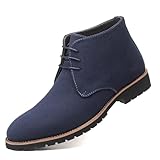 Asifn Botas Oxford Con Cordones De Ante Para Hombre Botas Chelsea Clásicas De Negocios Botas Chukka Duraderas Para Senderismo Azul 48 EU