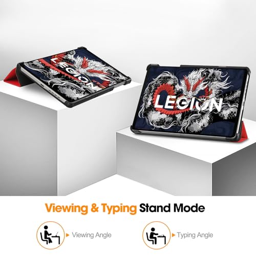 Image of Case for Lenovo Legion Y700 (2025) 3rd Generation TB-321FC 8.8 inch, Folio Slim Smart Cover Lightweight Hard Shell Protective Case with Multi-Angle Stand -Red