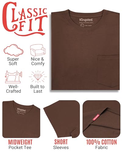 Image of Kingsted Pocket T-Shirts for Men - Super Soft & Comfy 100% Cotton Shirts