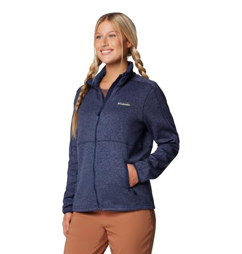 Columbia Women's Sweater Weather Full Zip II, Collegiate Navy/Nocturnal Heather, 2X Plus4