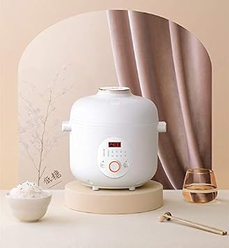 Electric Rice Cooker 400W, 2L Automatic Multi Cooking Pot with Non-stick Inner for Starch Removal and Lower Sugar