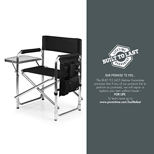 Oniva - A Picnic Time Brand - Sports Chair With Side Table, Beach Chair, Camp Chair For Adults, (Black) #TOP6