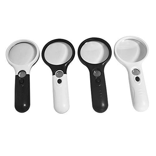 Lupa portátil com 3 lupa iluminada com LED 3 Lente de microscópio 45X Lupa de relógio de joias Lupa